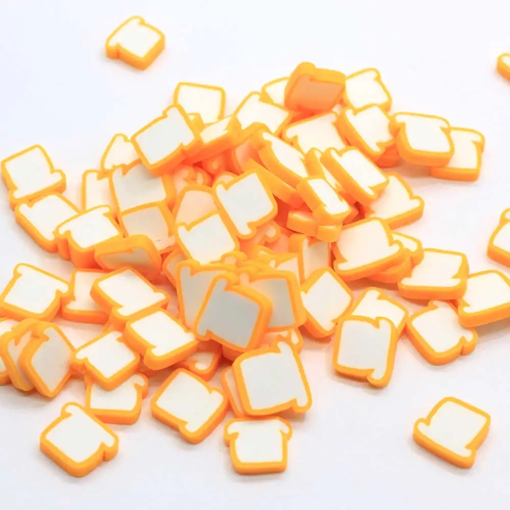 Toast Polymer Clay Bread Toast Slices Sprinkles for Arts and Mobile Decoration DIY Crafts Filler Accessories
