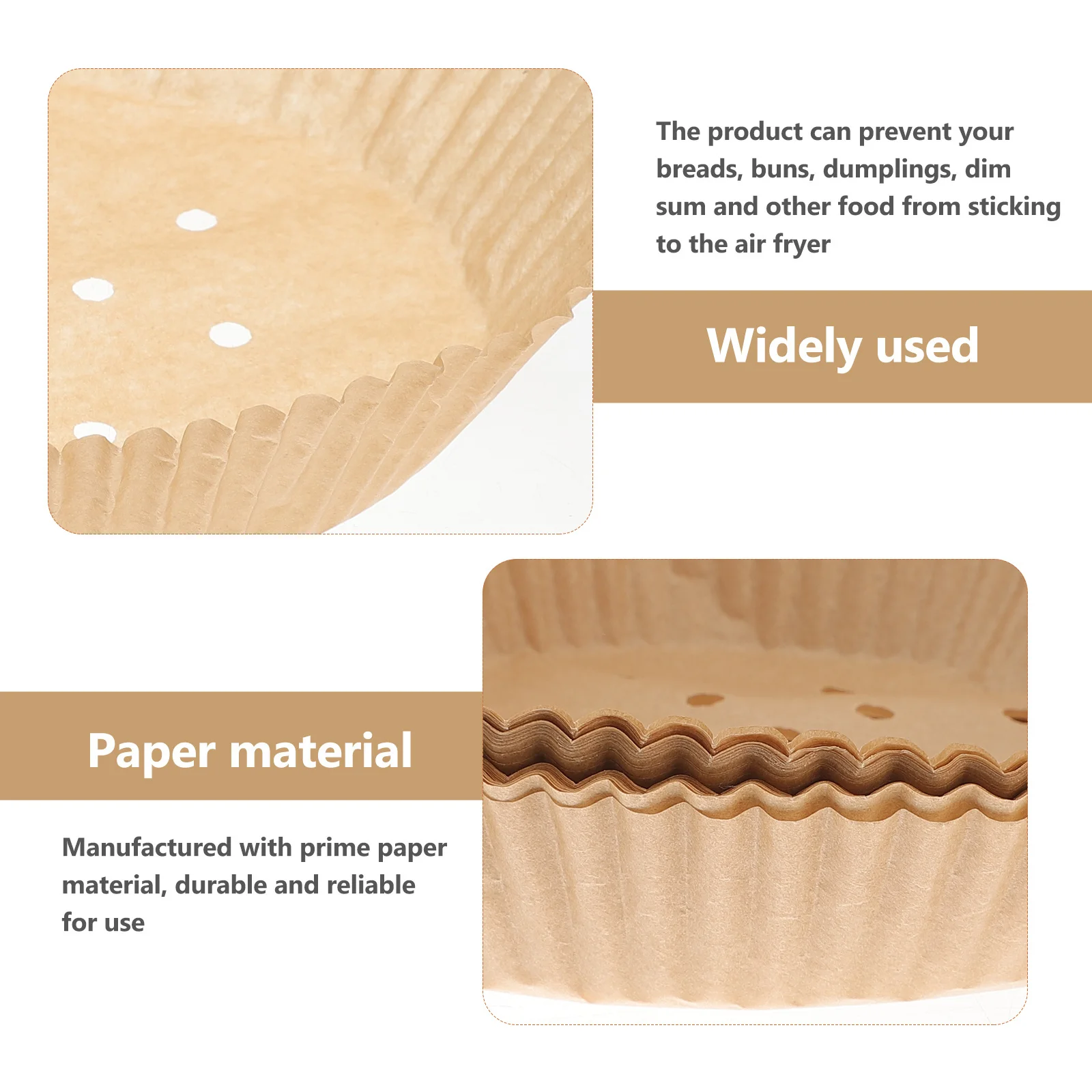 

50pcs Kitchen Paper With Handle Oil-Proof Heat-Resistant Baking Pads For Air Fryer Disposable Non-Stick Liners Cooking