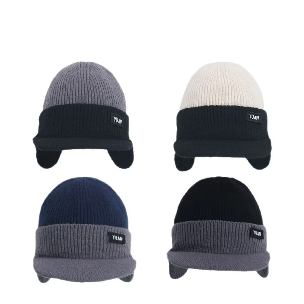 Casquette de Baseball en tricot pour hommes et femmes, Protection polyvalente des oreilles, double ton, épaisse, chaude, pour l'hiver, garde au chaud, pour Couples