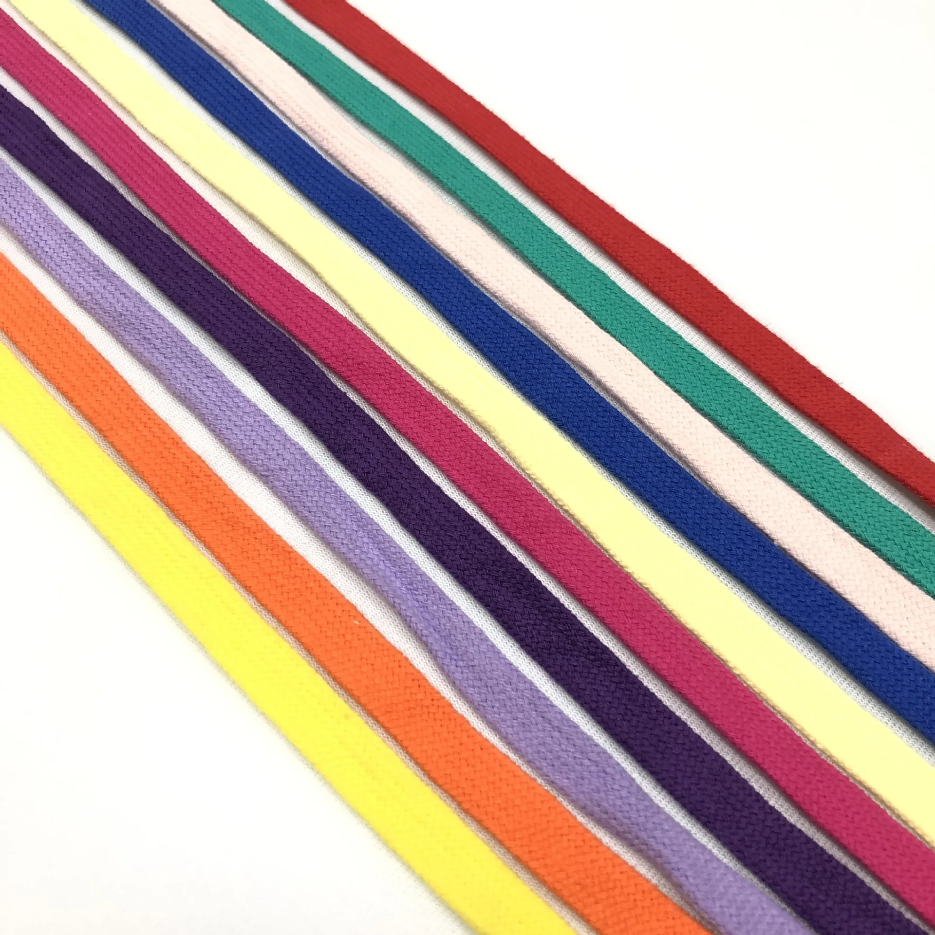 10mm 12mm 15mm Colorful Cotton Hollow Flat Cord for Drawstring Waistband Lanyard DIY Sewing Craft Braid Trim Ribbon