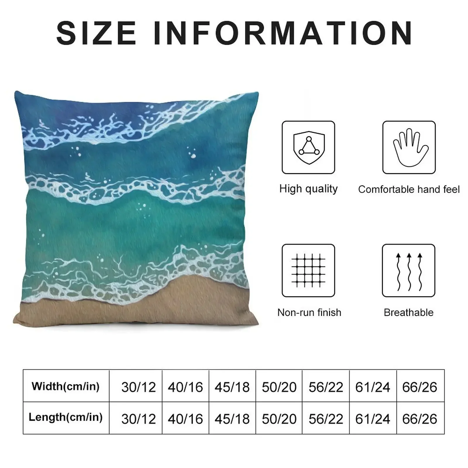 Waves - Aerial beach scene with breaking turquoise waves Throw Pillow New year Couch Pillows pillow