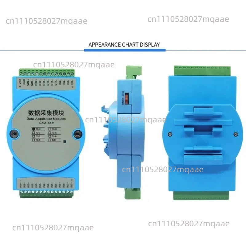 12-channel K-type Thermocouple Acquisition To RS485 MODBUS Module Isolation Converter DAM-5511