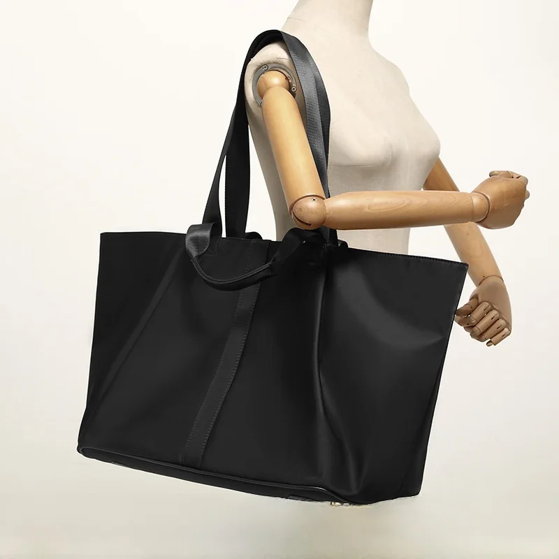 large-capacity-short-trip-mommy-bag-waterproof-oxford-cloth-leather-shoulder-strap-tote-bag-travel-bag-women's-handbags