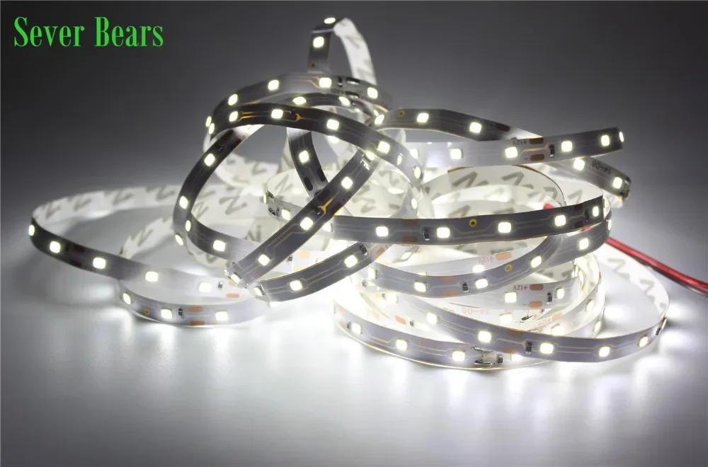 5M/lot SMD 2835 60Leds/M 5M 300 lampu setrip Led DC 12V Strip LED fleksibel, warna cahaya putih/hangat putih/biru/merah/hijau/kuning