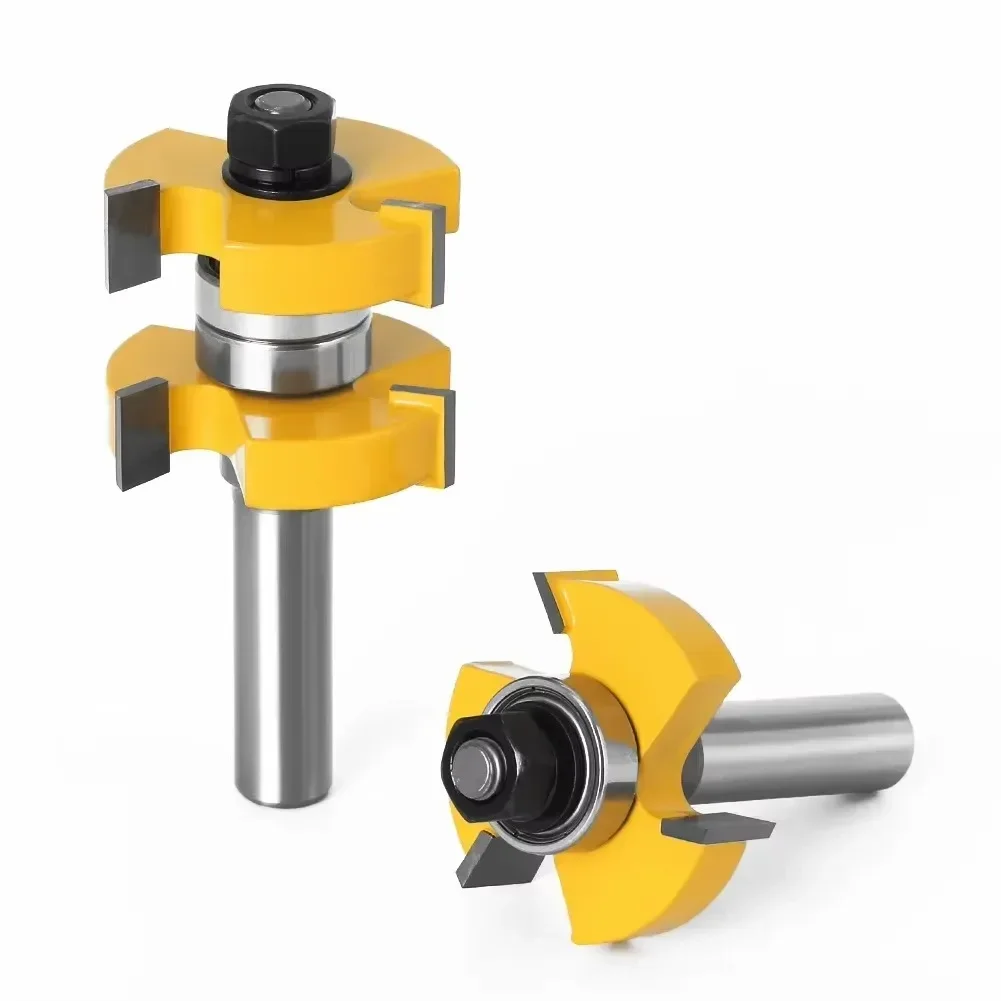 

2 шт./компл., 1/2 дюйма, 12,7 мм, фреза с хвостовиком, резьба по дереву, 1-1/2 дюйма, 2 бита, набор фрез с язычком и пазом, соединительная фреза в сборе