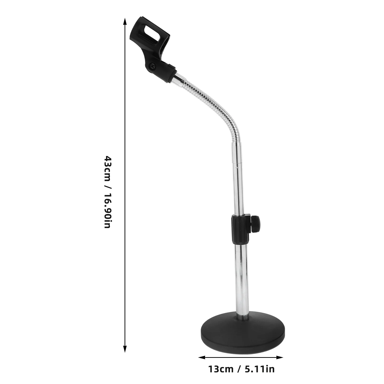 Adjustable Microphone Stand Flexible Gooseneck Heavy Base Desktop Mic Holder For Podcast Live Broadcast Iron Material