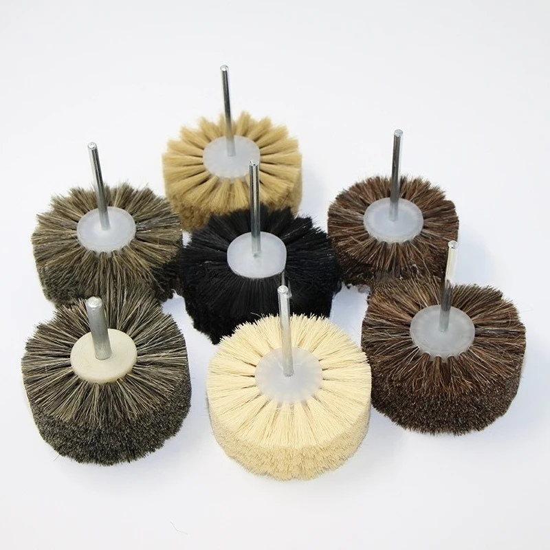 Polishing Wheel Brush, Horsehair/Sisal/Bristle Buffing Flower Head for Jade Root Carving Waxing Industrial Polishing