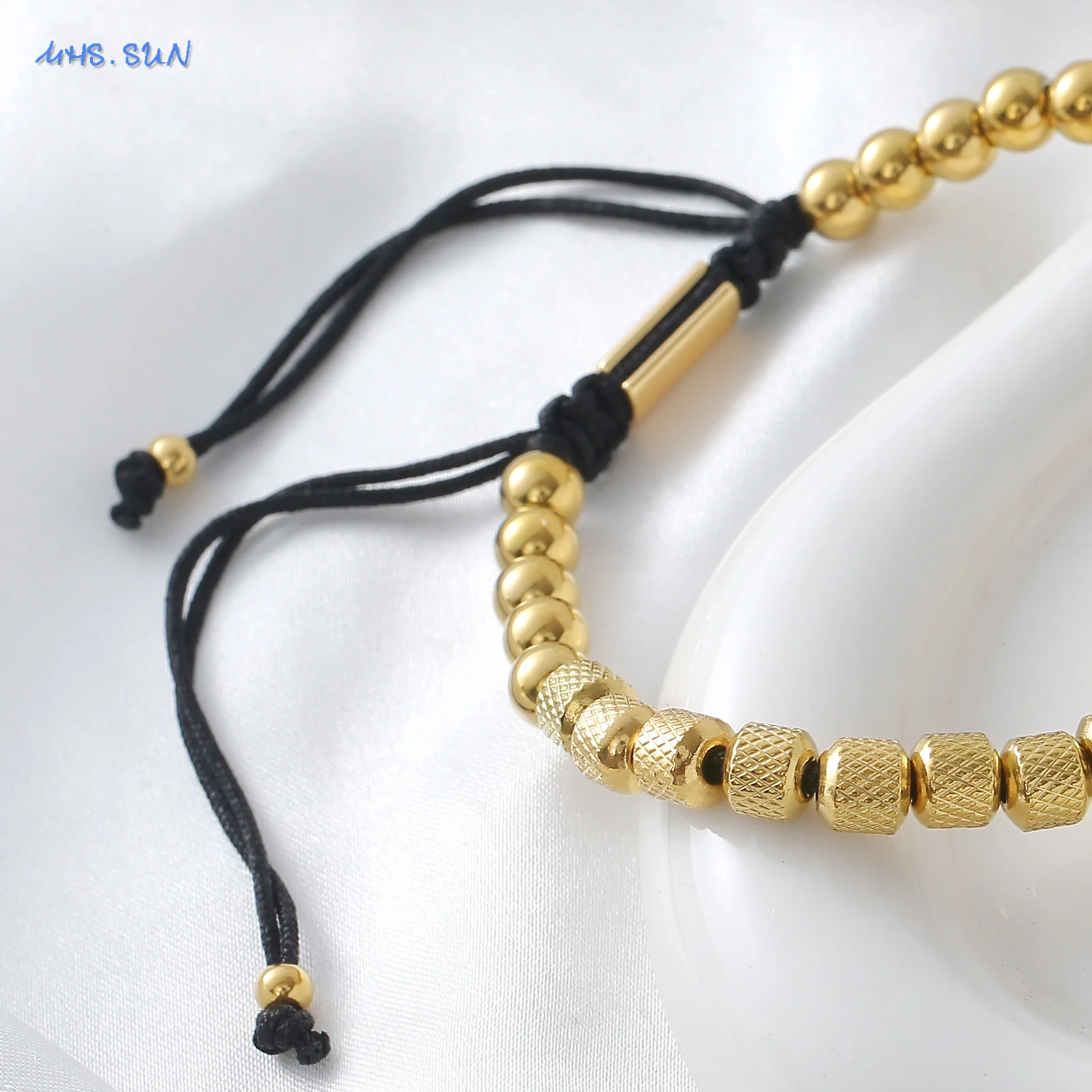 الفولاذ المقاوم للصدأ 6 مللي متر مطرز أساور للنساء الرجال الهيب هوب الذهب اللون الجمجمة سحر سوار مجوهرات الحفلات هدية قابل للتعديل #5