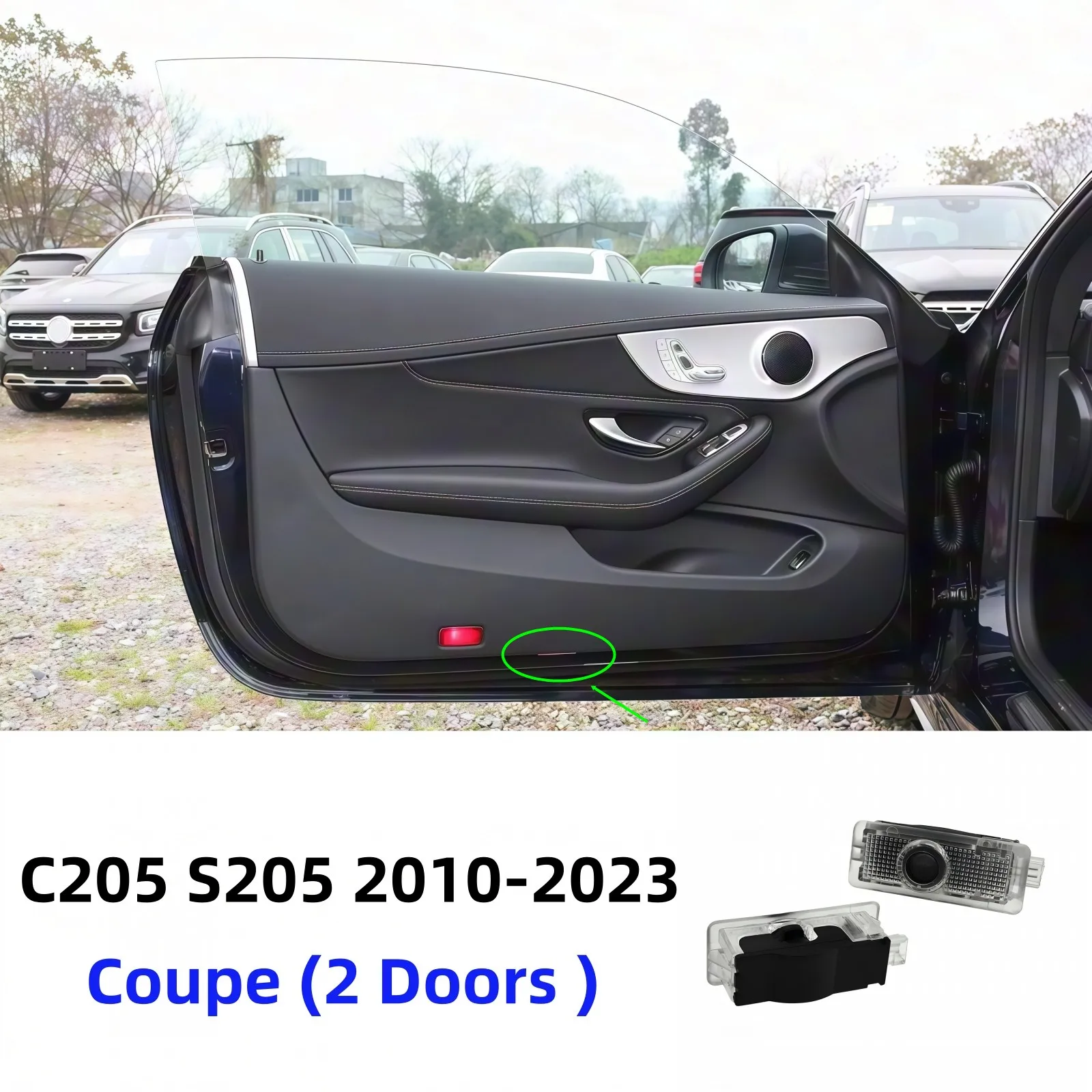 HD Accessories Led Car Door Projector Light For Mercedes Benz Class C W206 C205 S205 W205 C Coupe 2010-2026 2023 2022 2019 2017