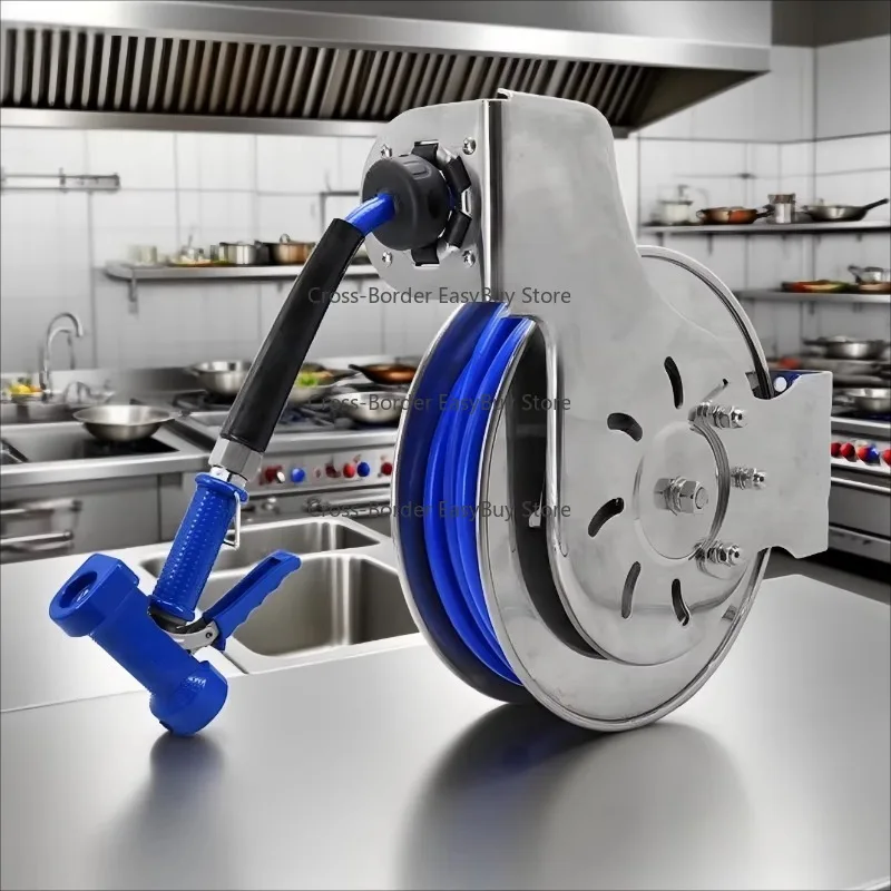 

Open SUS304 Retractable Hose Reel Modern High Pressure Metal Kitchen Sanitization Carwash Washer Available 5M/10M/15M Sizes