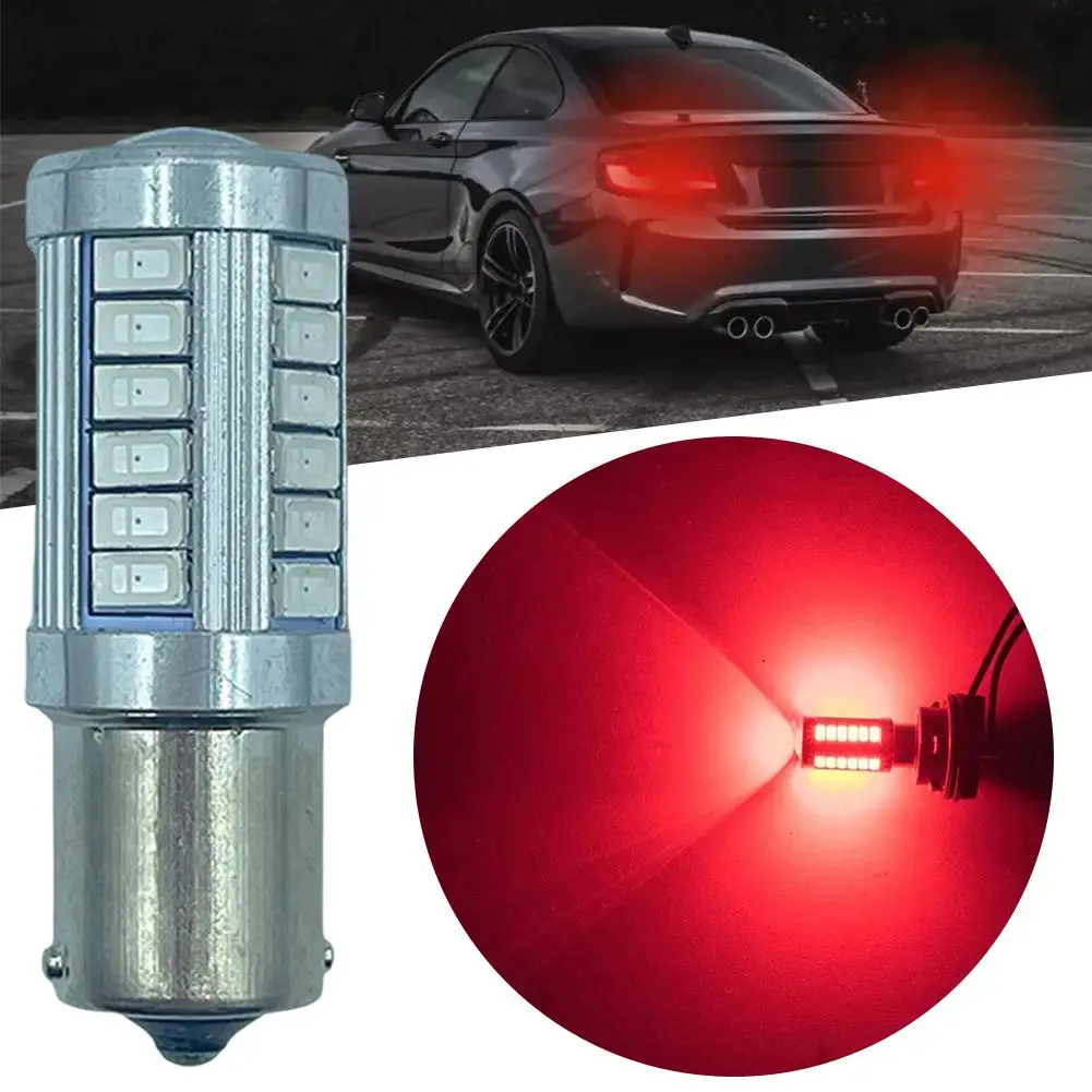 12V Motorcycle LED Turn Signal 1156 1157 5730 5630 Steering Assist Reverse Alloy Brake Car 7000K Aluminum 33SMD Spotlight T S6P6