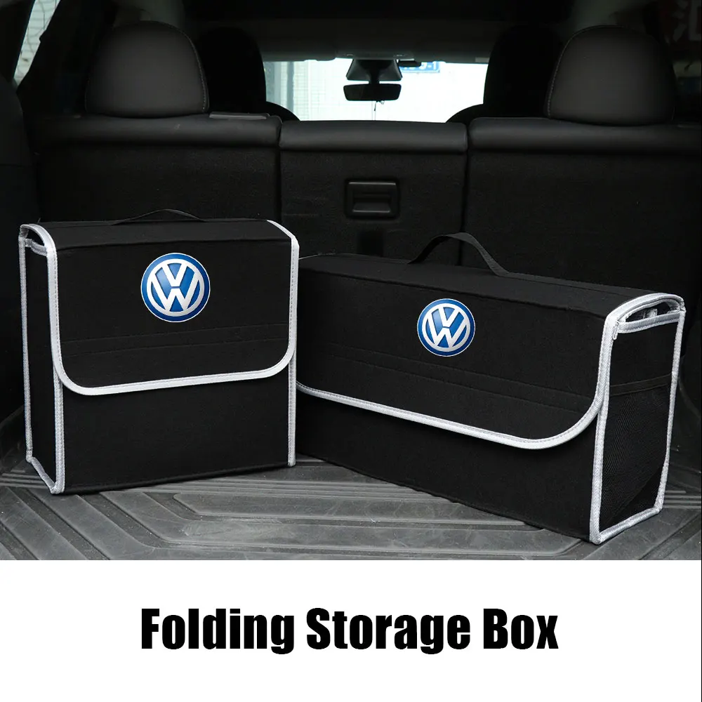 Car Trunk Storage Box Foldable Felt Car Organizer Stowing Tidying Box Car Accessories For Volkswagen VW R GTI Golf 5 7 Bora Polo