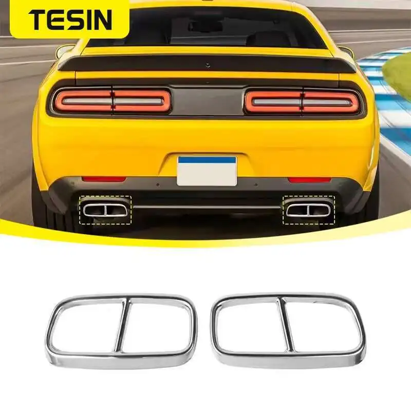 Крышка выхлопной трубы TESIN для автомобиля Challenger SXT 2015 + декоративные аксессуары для заднего горла автомобиля Dodge Challenger 2015 +