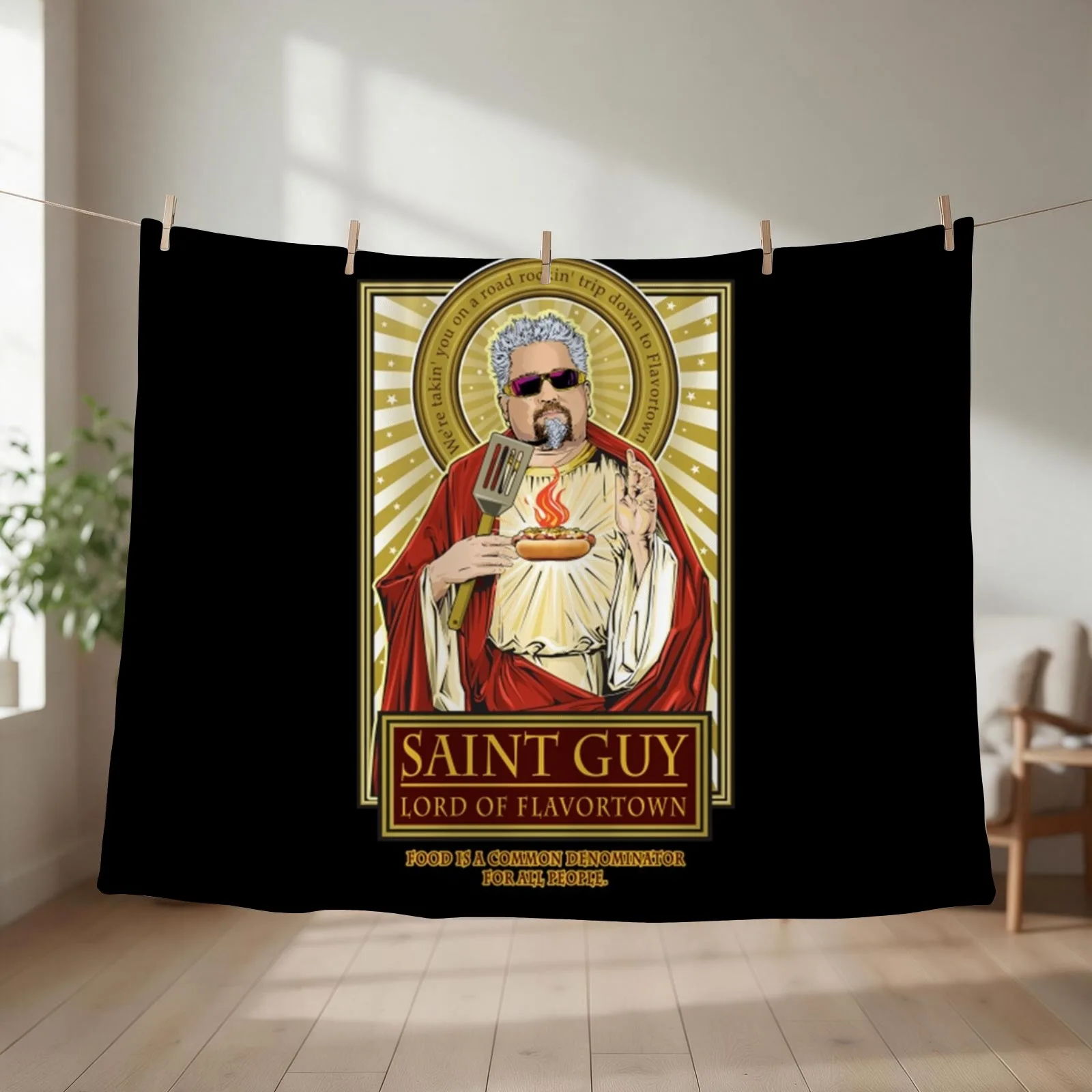 Saint Guy T-Shirt Throw Blanket couch cozy soft plush fuzzy picnic outdoor blanket