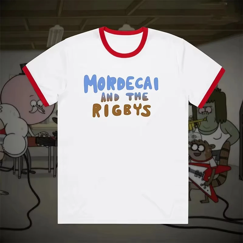 Mordecai and the Rigbys Ringer TShirt TV Serie Graphic Tee Funny TV Show Cartoon Cosplay T Shirt Streetwear parent-child outfits