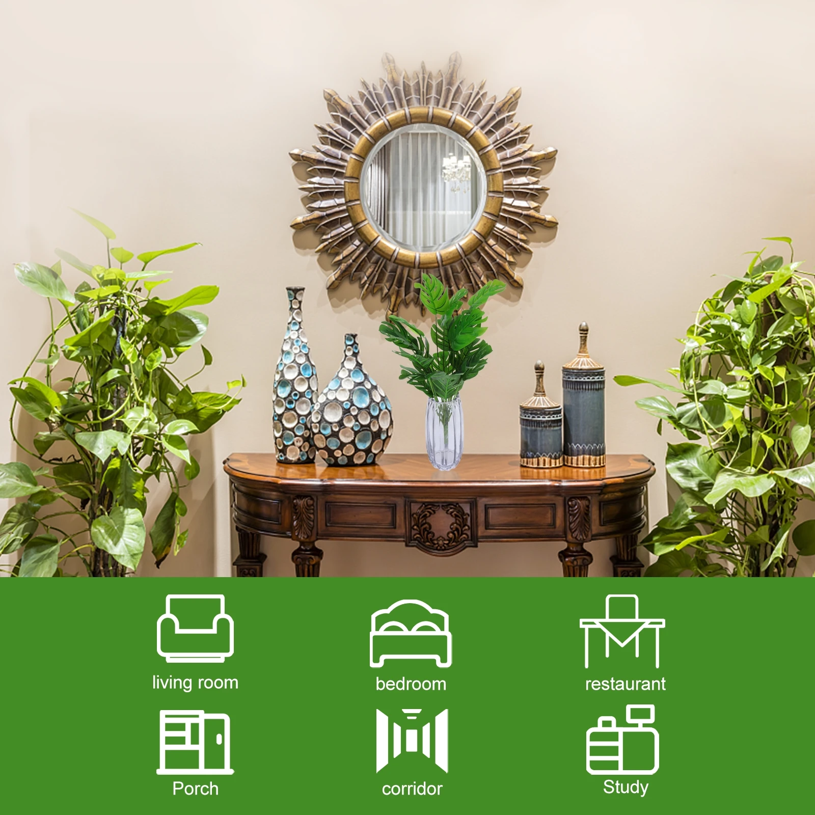 

Artificial Plants Fake Plant Branches Simulation Leaves Home Decor Vase Green Tree Celebration Photo Decoration Wedding