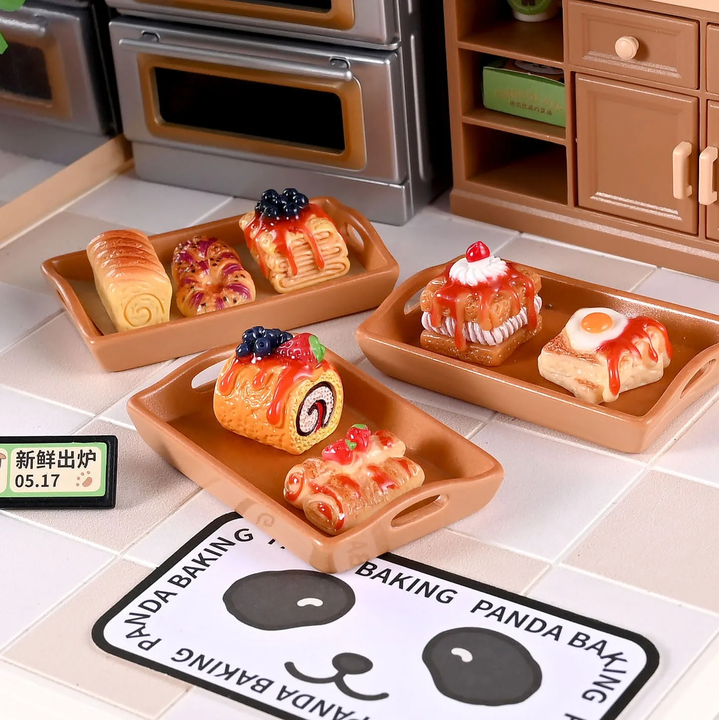 8Pcs Miniature Dessert Cake Ornaments, Dollhouse Simulation Fake Food, for Cream Glue DIY Doll House Scene Decoration