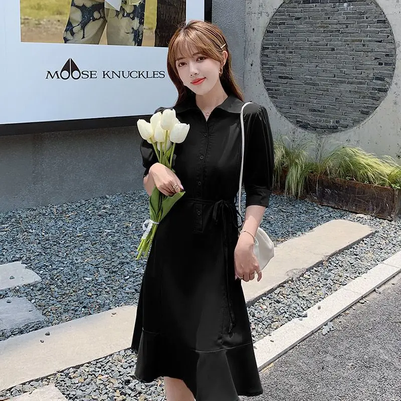 Pregnant Women's Dress Summer New Slim Fit Outdoor Breastfeeding Skirt Mid Length Fashion Solid Soft Breathable  Nursing clothes