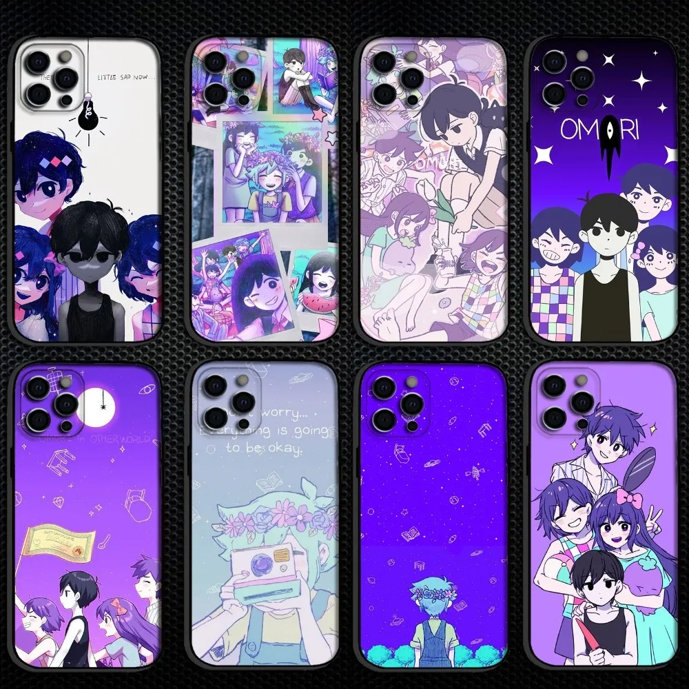 

Game O-OMORI Phone Case For iPhone 16,15,14,13,12,11 Plus,Pro Max, Soft Silicone Black Cover