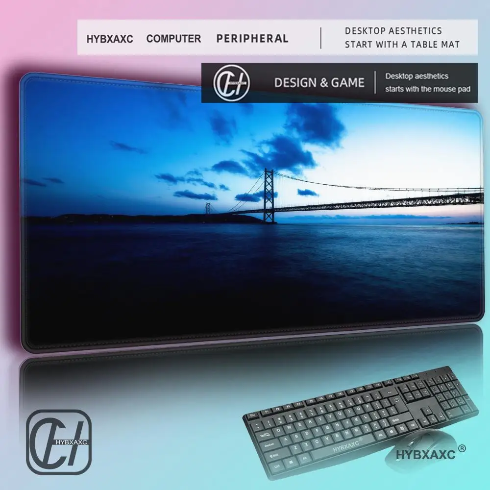 Akashi Kaikyo Bridge Mouse Pad Cute HD Desk Pad Extended Gaming Keyboard Mats Large 100x50cm XXL Gamer Mousepad