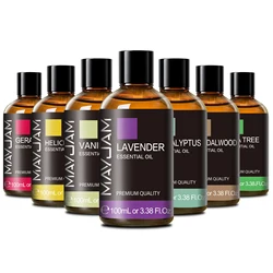 MAYJAM 100ml Pure Essential Oil with Glass Dropper, Aromatherapy Essential Oils Lavender Eucalyptus Rosemary Vanilla Aroma Oil