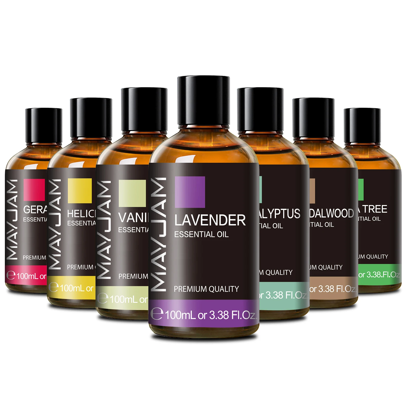 MAYJAM 100ml czysty olejek eteryczny ze szklaną zakraplaczem, olejki eteryczne do aromaterapii lawendowy eukaliptusowy rozmaryn waniliowy olejek zapachowy
