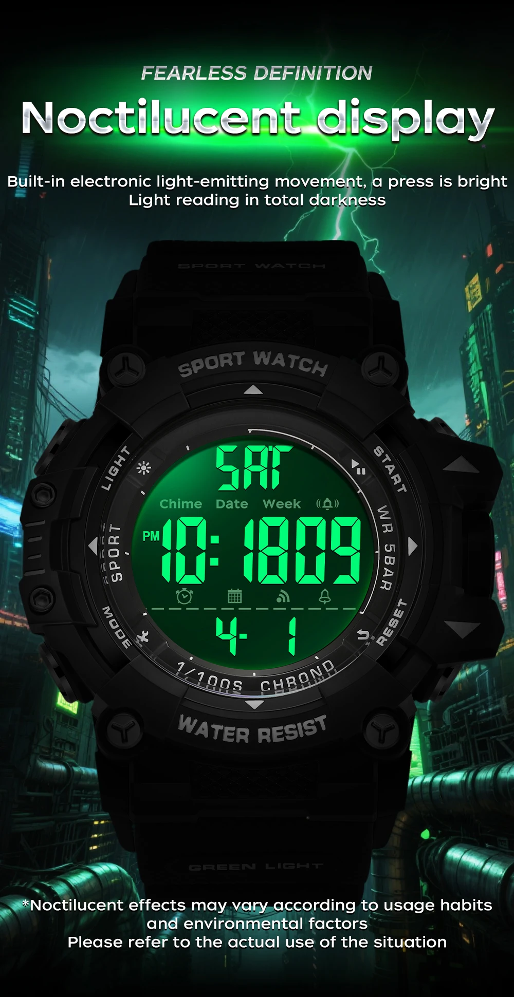 SANDA جديد 6290 ساعة إلكترونية للرجال رياضية مقاومة للماء متعددة الوظائف ضوء الليل الموقت ساعة إلكترونية للرجال ساعة تنبيه