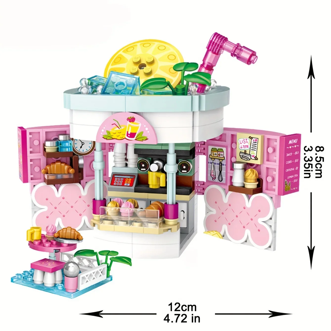 Cartoon Cake Shop Burger Shop, French Fries Shop Beverage Shop , Toast Shop , Ice Cream Shop , Mini Building Blocks ,