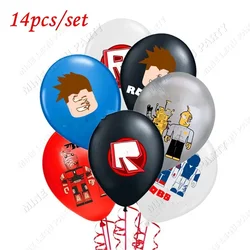 Robot Latex Balloons 12inch Ballon Pixel loxed Happy Birthday Decoration Girl Balloon Set Kids Air Globos Supplies