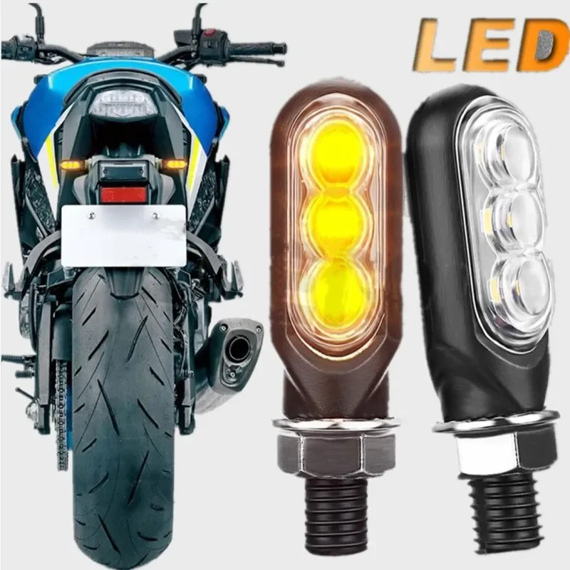 Mini Motorcycle LED Turn Signal Lights Amber Flowing Directional Signal Lamp Intermitentes Motorcycle 12V Lamp Turn Light