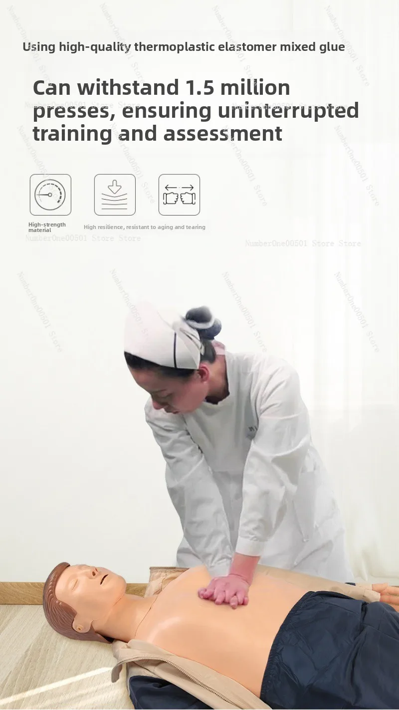 Cardiopulmonary resuscitation simulation human half body CPR first aid artificial respiration training model whole body,