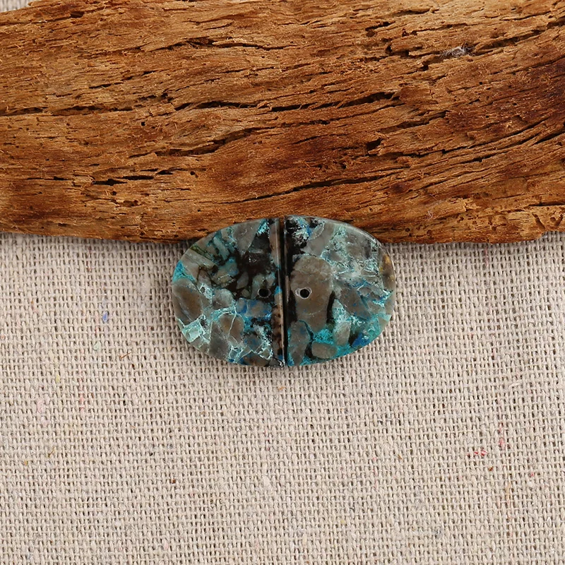 B&F Chrysocolla Earring Beads, Handmade Natural stones beads, Polished Stones for jewelry Making Supplies