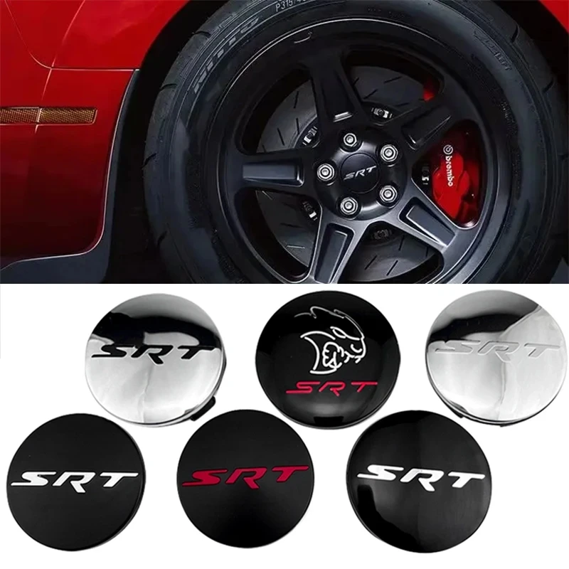 4pcs 63mm SRT Wheel Center Hub Caps For Nitro Caliber Challenger Charger Journey Caravan Durango Chrysler 300 Car hub caps