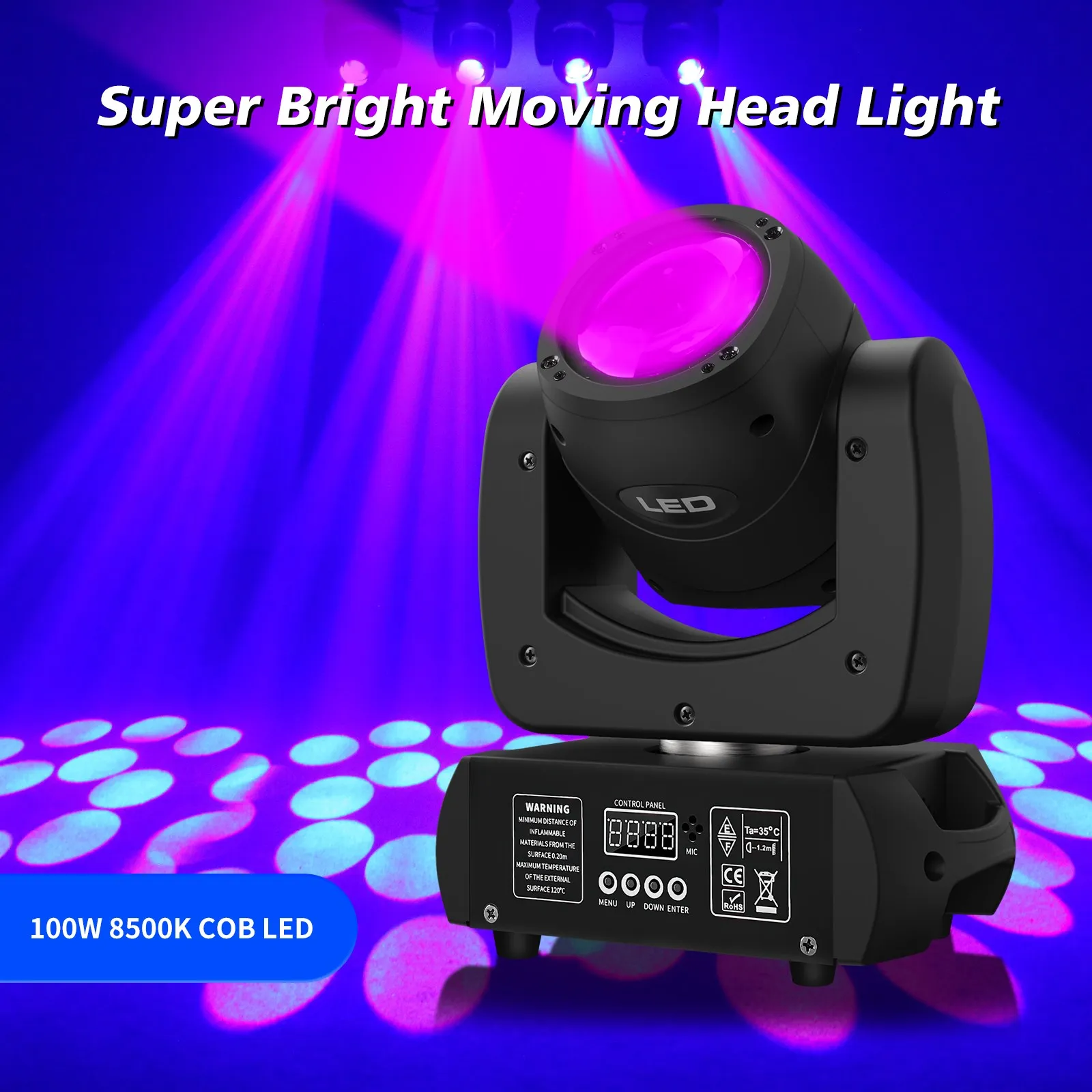 100W LED Beam Gobo Moving Head Stage Light Dazzling Effect DMX for Club KTV Disco DJ Party Lighting