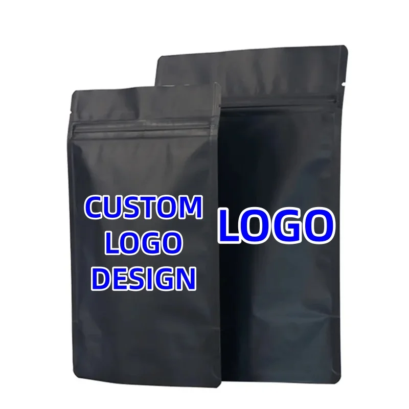 Venta al por Mayor de 100 Bolsas de Aluminio con Cierre Zip, Negras Mate, Tipo Doypack, para Envasar Cápsulas, Snacks, Galletas, Té y Café