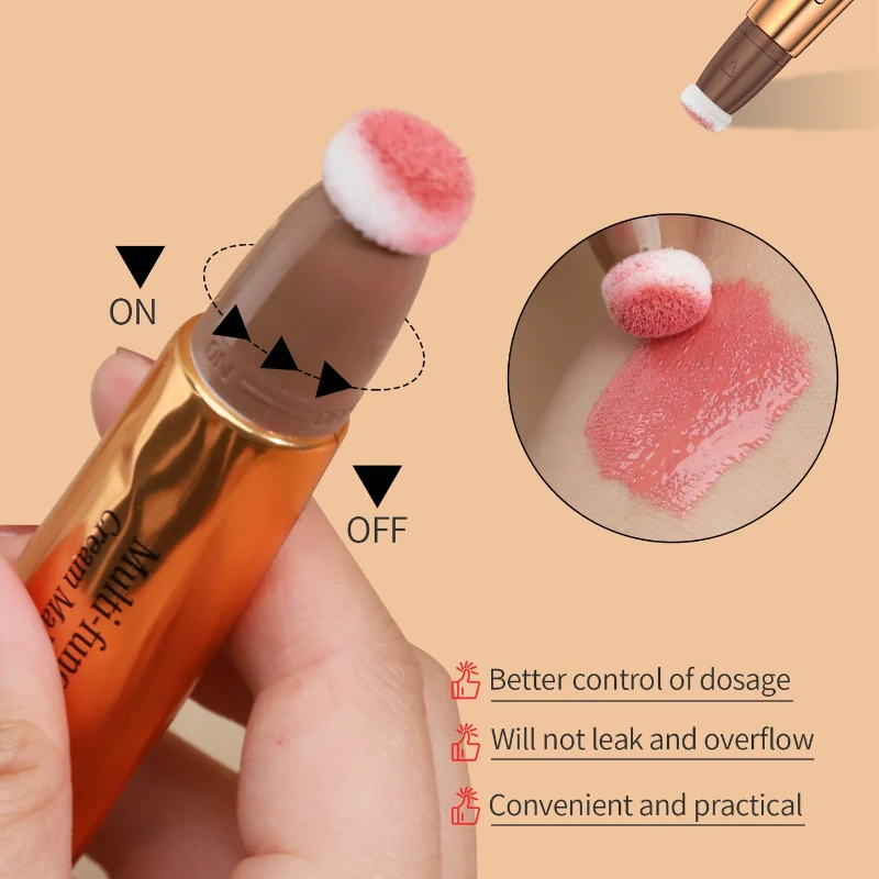 Multifunctional contour stick highlighter blush pearly shimmer high nose bridge face slimming nose contour pen for beginners