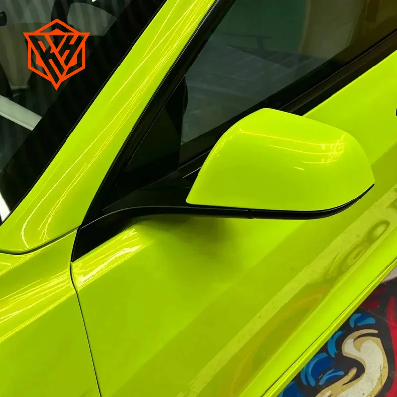 18mx152cm Car Sticker Multicolored Coral Florescent Yellow Vinyl Color Change Film PET Bubble Free Decals Car Sticker Exterior