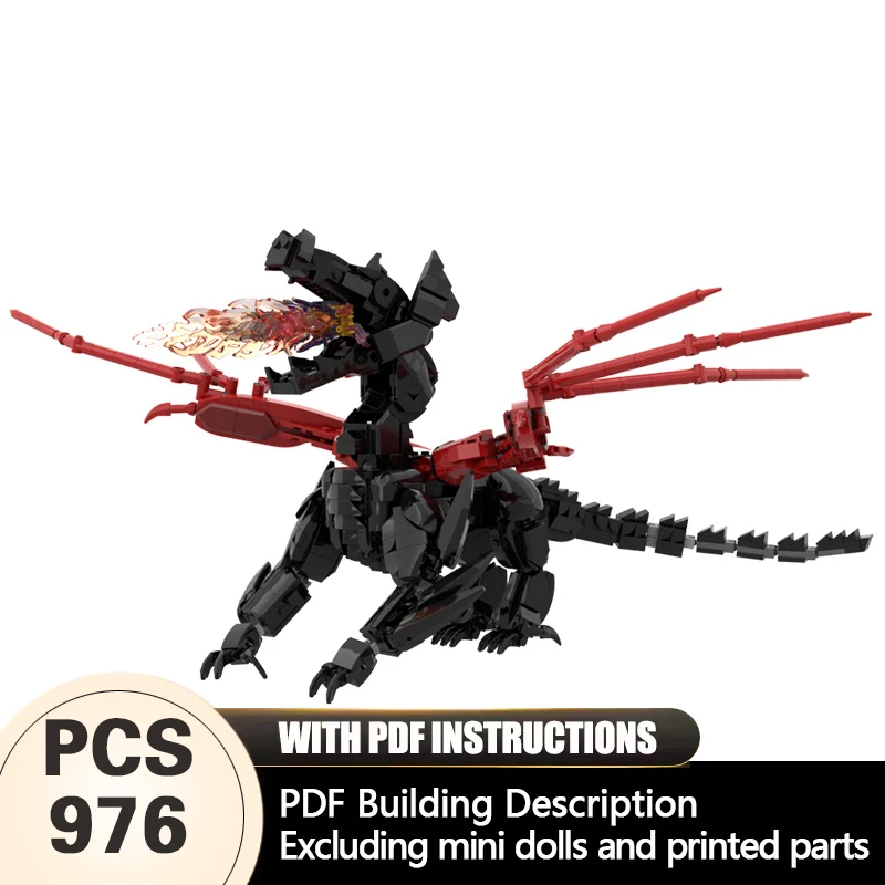 

Creators Animal Series Model MOC Building Bricks Black Dragon Modular Technology Gifts Holiday Assemble Children Toys Suit