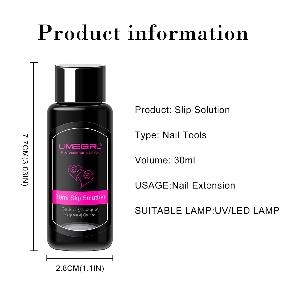 LIMEGIRL 30ML Gel ad espansione rapida Lucidatura Soluzione antiscivolo Gel Gel di estensione per nail art liquido acrilico trasparente semipermanente