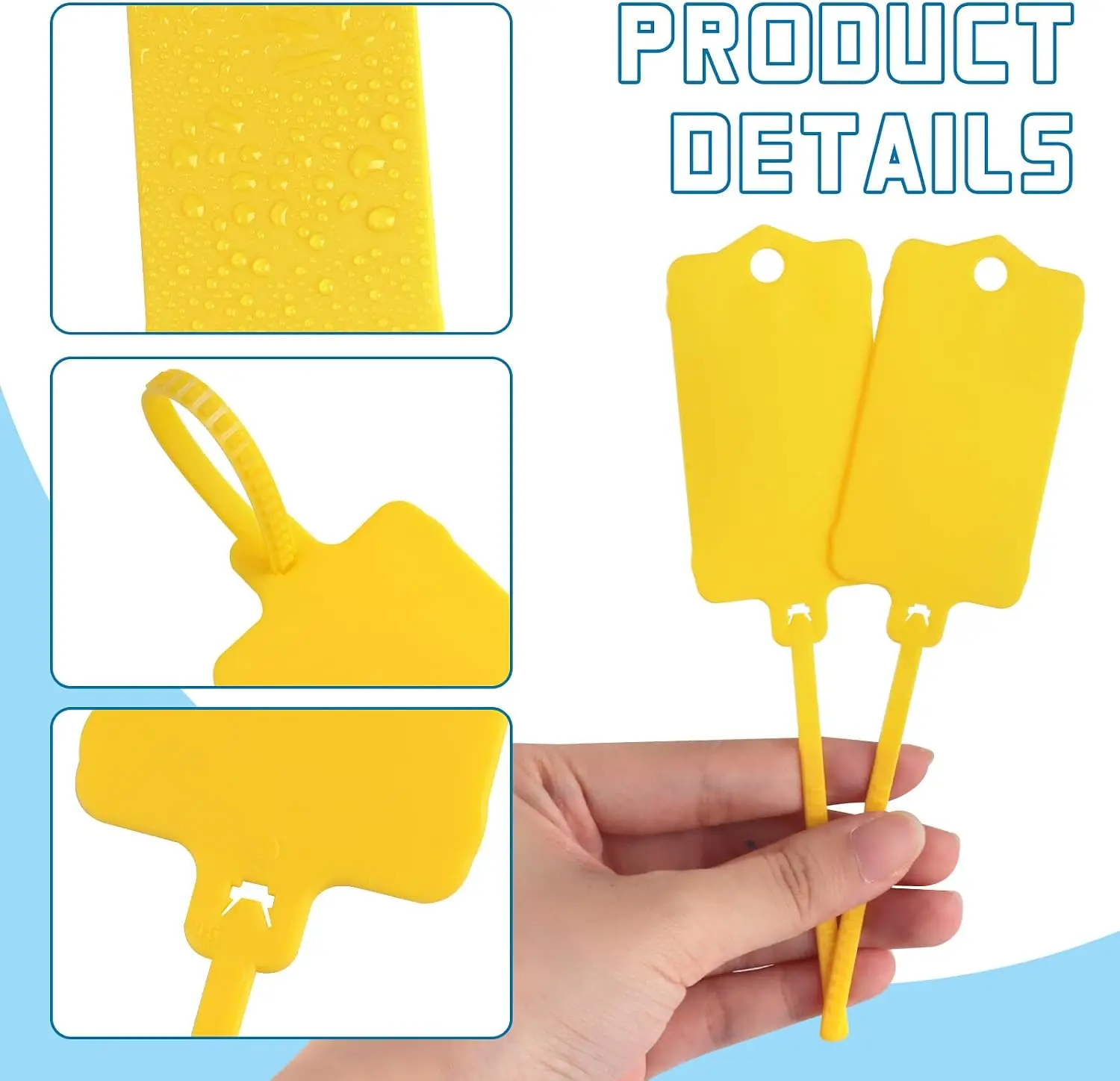 Reusable Blank Plastic Tags Ties Key Tags  Serrated Tension Sealing Strap Plastic Tie Mark Label Waterproof 100pcs