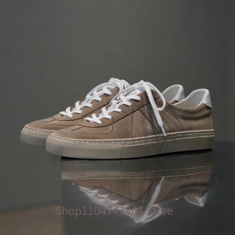 Designer Luxury Low Top Cowhide Flat Shoes Men's Concise Fashion Genuine Leather High Quality Casual Sport Training Shoes Male