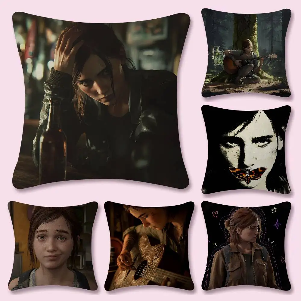 Games T-The Last Of U-Us Ellie Williams Pillow Case Fashion Square Pillowcase Bedroom Sofa Room Ins Decoration Leisure