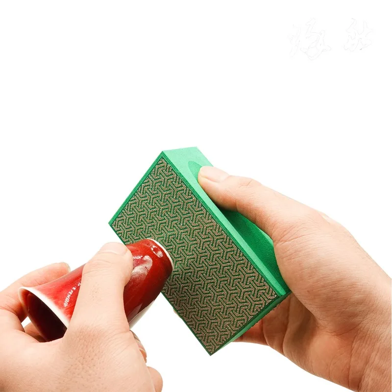 Esponja de esmeril para pulido de fondo de cerámica de alta calidad, recortador de fondo frotado a mano, herramienta de pulido de esmalte pegajoso de cerámica