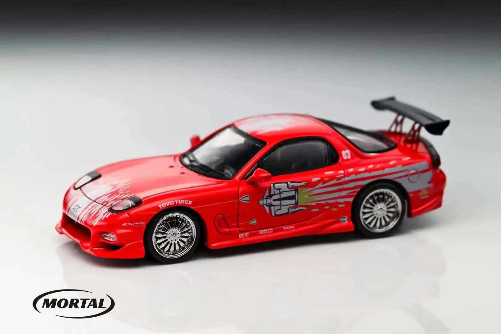 مورتال 1:64 RX7 الحجاب Fastspeed RedSilver الأرجواني دييكاست نموذج سيارة