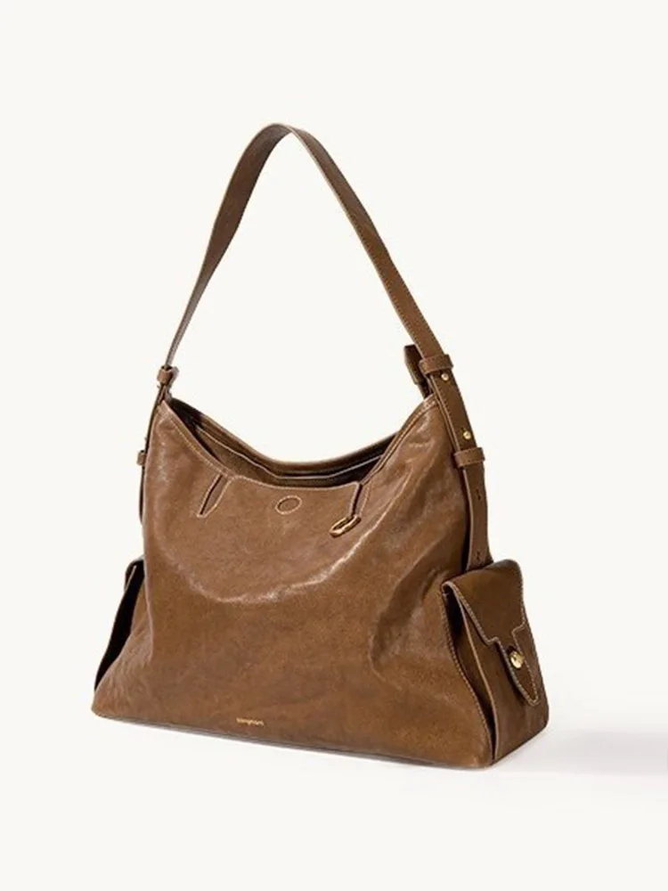 

Новинка / Женская сумка-тоут из натуральной кожи / Вместительная сумка через плечо для ежедневных поездок / Нишевый дизайн