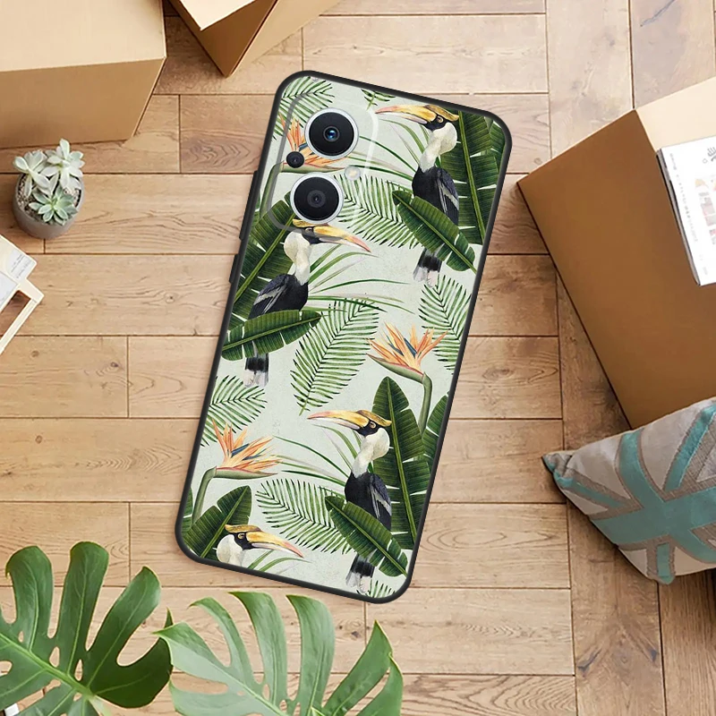 Funda de teléfono Retro con planta de hoja de plátano para OPPO Reno 14 13 12 11 F 10 Pro 8T 8 Lite OPPO Find X9 X8 X6 X5 Pro
