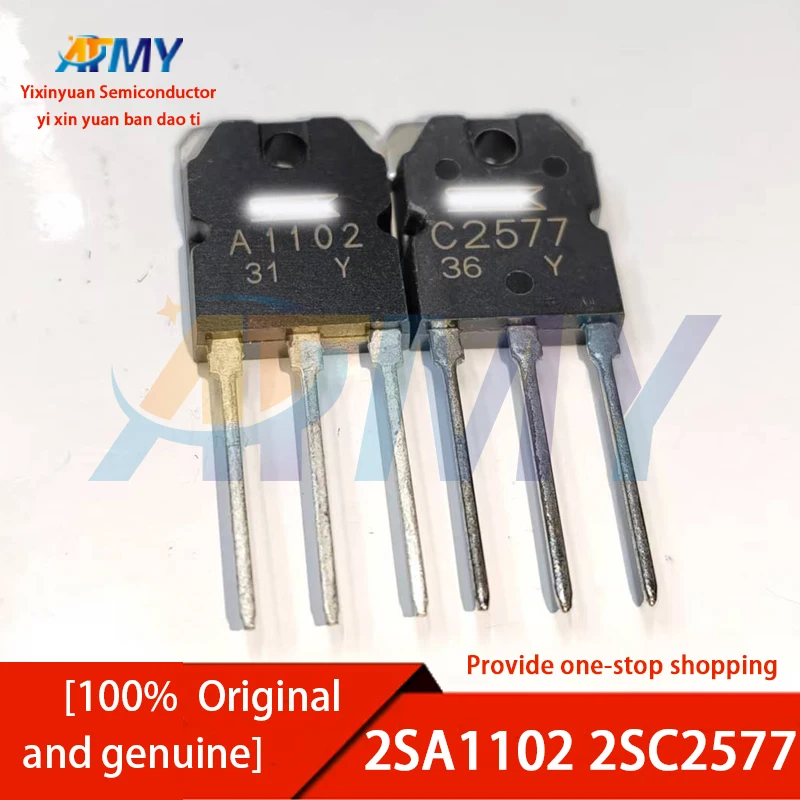 Audio Amplifier Transistors 2SA1102 2SC2577 2SA1490 2SC3854 2SC2581 2SA1106 TO-3P Pack of 5 for Sound System Pairing