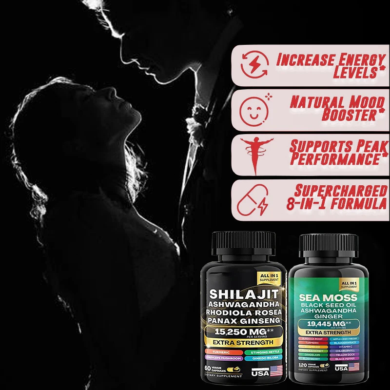 Performance Booster for Men ,Enhance Energy, Endurance, Stamina, Natural Male Enhancing Supplement with Shilajit, Sea Moss