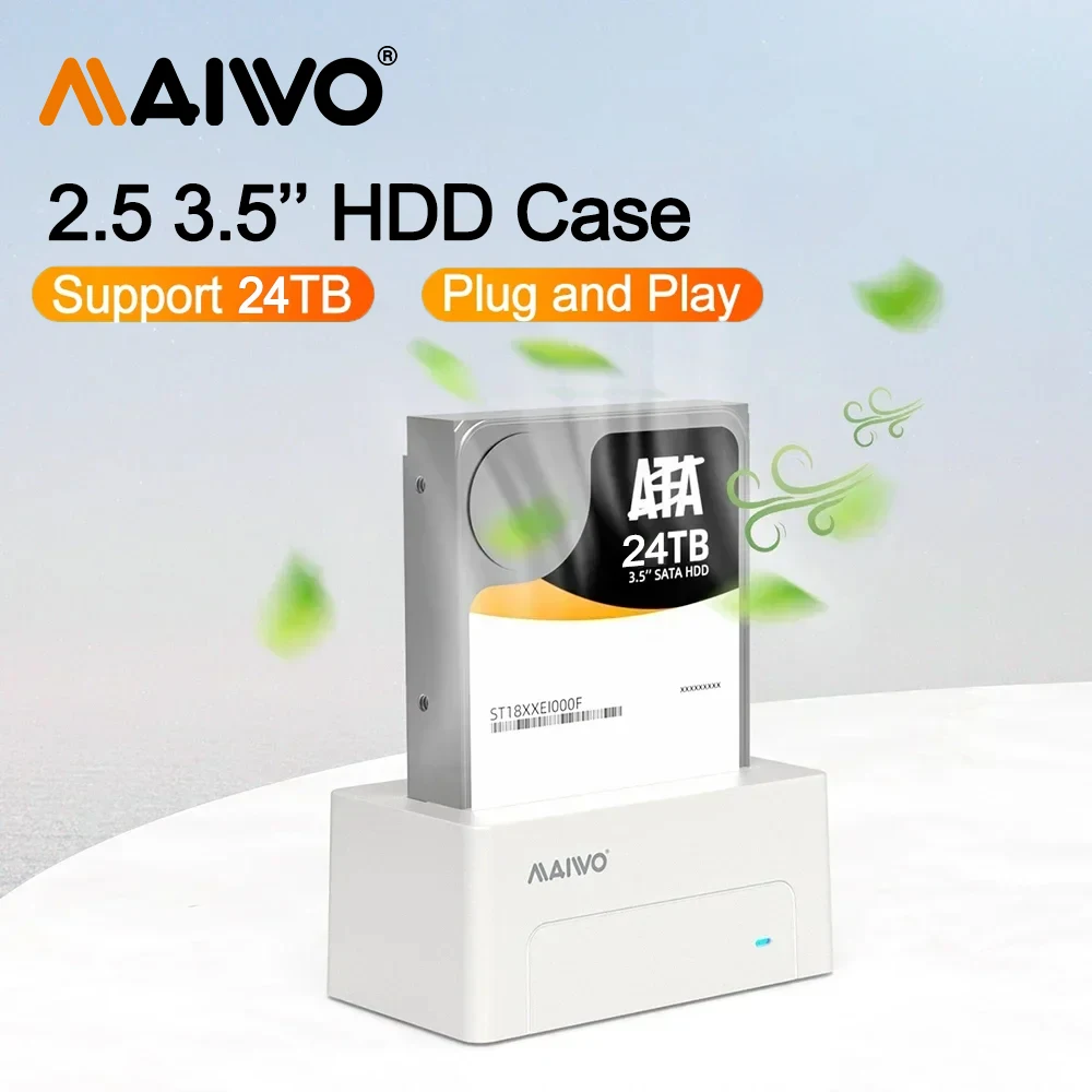 

MAIWO USB3.0 2,5 ''3,5'' HDD SSD SATA Внешний жесткий диск Док-станция Адаптер корпуса для емкости 24 ТБ 5 Гбит/с Поддержка UASP