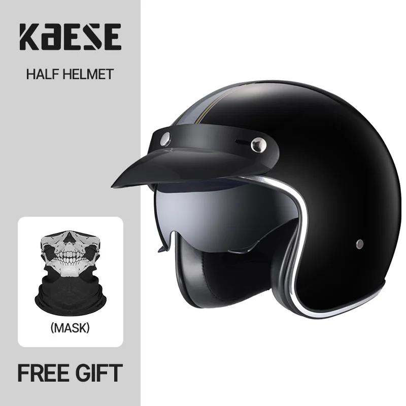 

Classic 3/4 Open Face Helmet Vintage Design Lightweight Comfortable DOT Approvedr Retro Motorcycle Scooter Riders